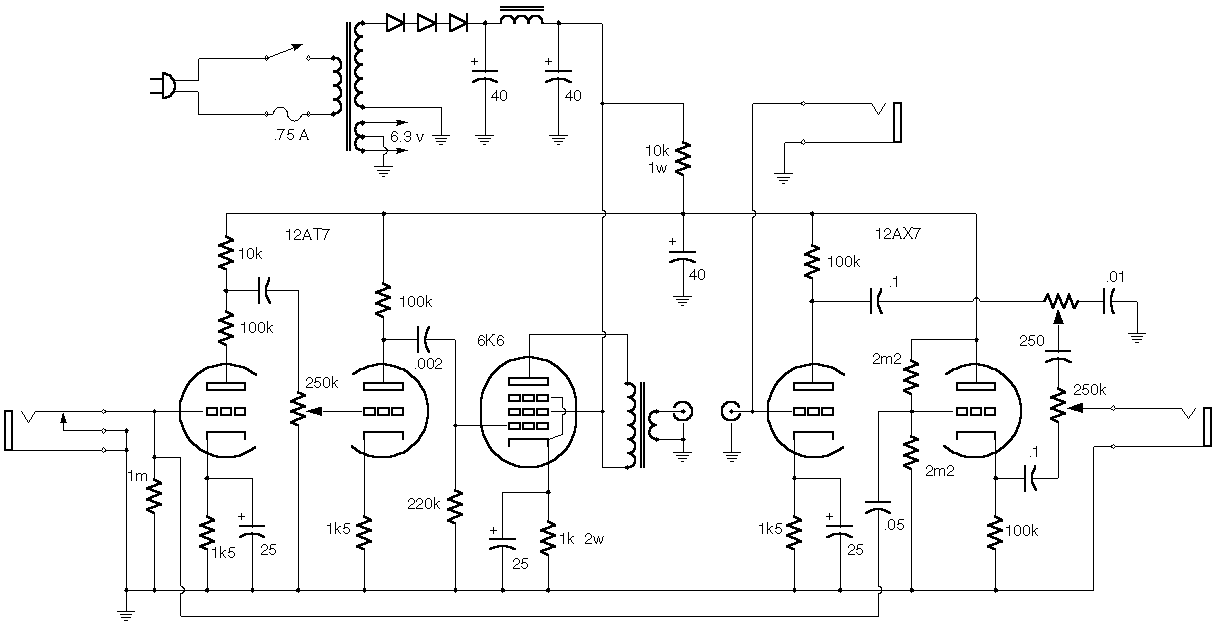 Power Amp rickenbacker amp schematic 